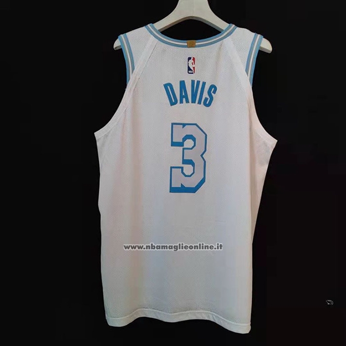 Maglia Los Angeles Lakers Anthony Davis #3 Citta Autentico 2020-21 Bianco